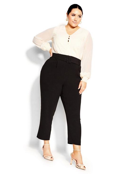 front image of city-chic-pin-up-pant-black