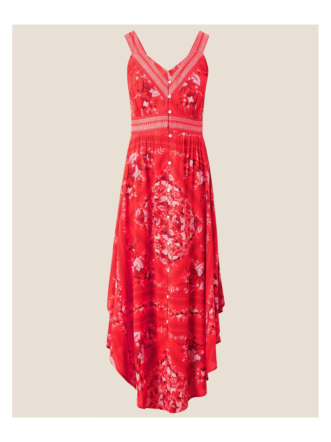  image of monsoon-scarf-print-fit-and-flare-midi-dress