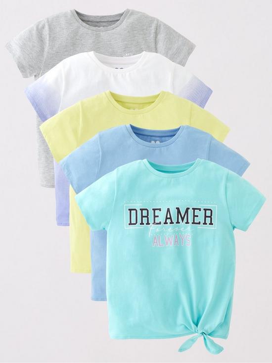 front image of v-by-very-girls-5-pack-lovedreamer-ombre-tie-front-tops-multi