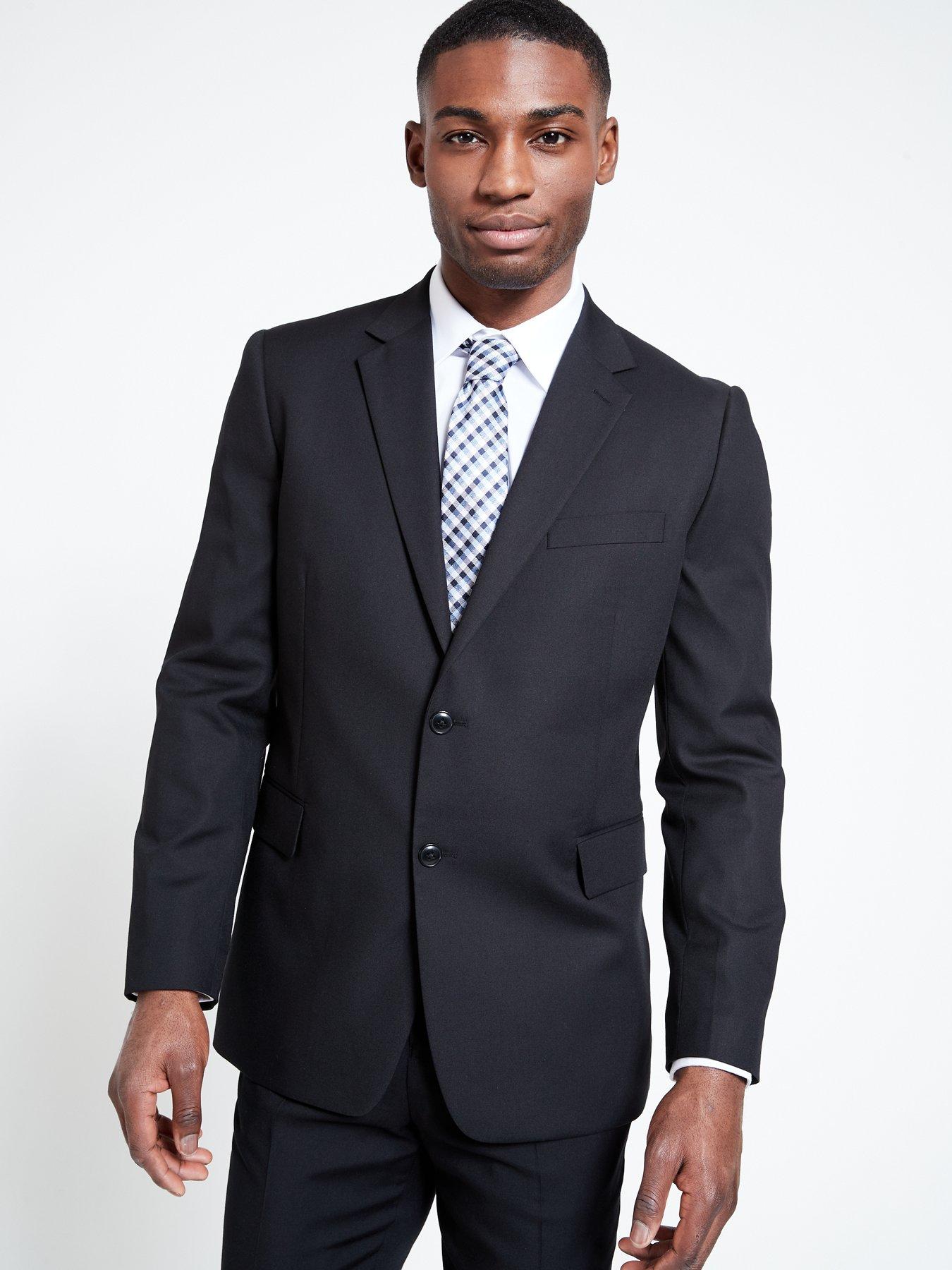 front image of everyday-regular-suit-jacket-black