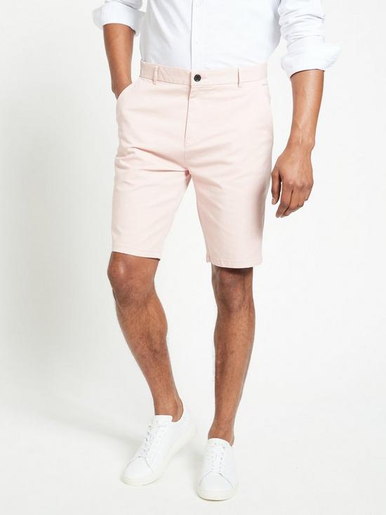 front image of everyday-stretch-chino-shorts-pink