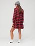  image of superdry-vintage-button-through-mini-dress-red