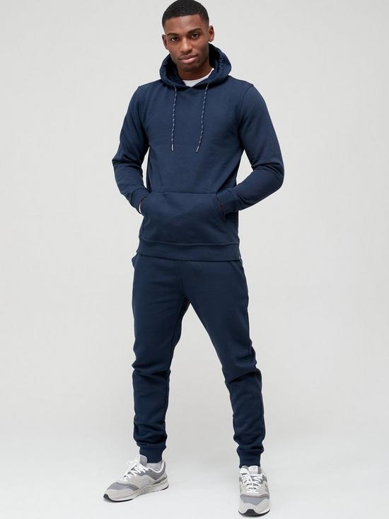 front image of very-man-overhead-hoody-tracksuit-navy