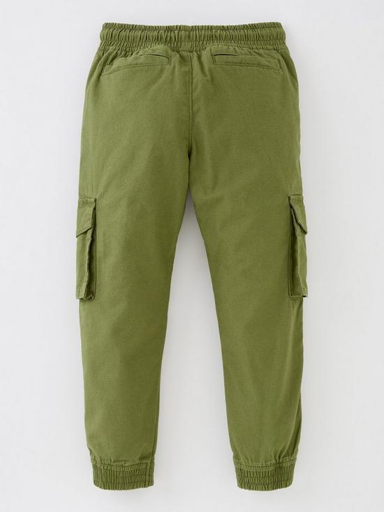 back image of mini-v-by-very-boys-cargo-trouser-olive