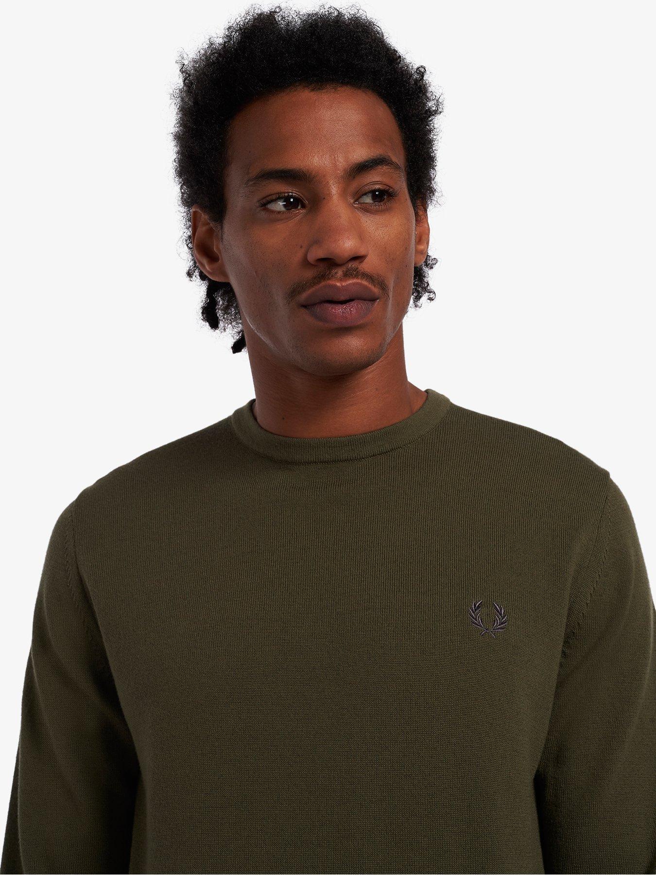 Fred perry merino 2025 wool crew neck jumper