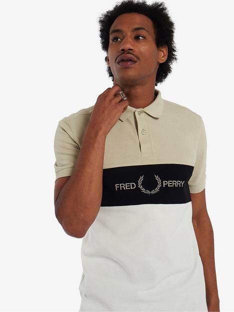 fred-perry-embroidered-panel-polo-shirt-beige