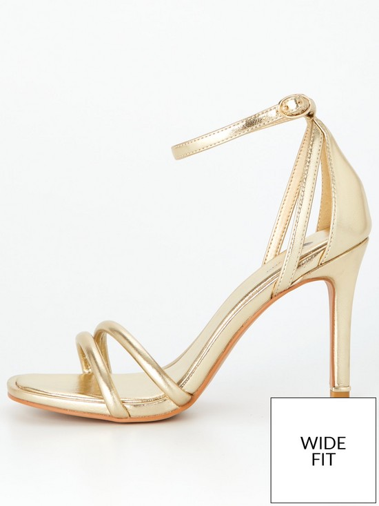 front image of v-by-very-braxton-wide-fit-barely-there-heeled-sandal-gold