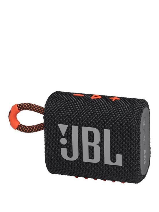 front image of jbl-gonbsp3-portable-bluetooth-speaker-orangeblack