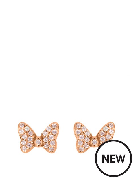 disney-minnie-mouse-rose-gold-plated-sterling-silver-cz-stone-set-bow-stud-earrings-e905943fzplph
