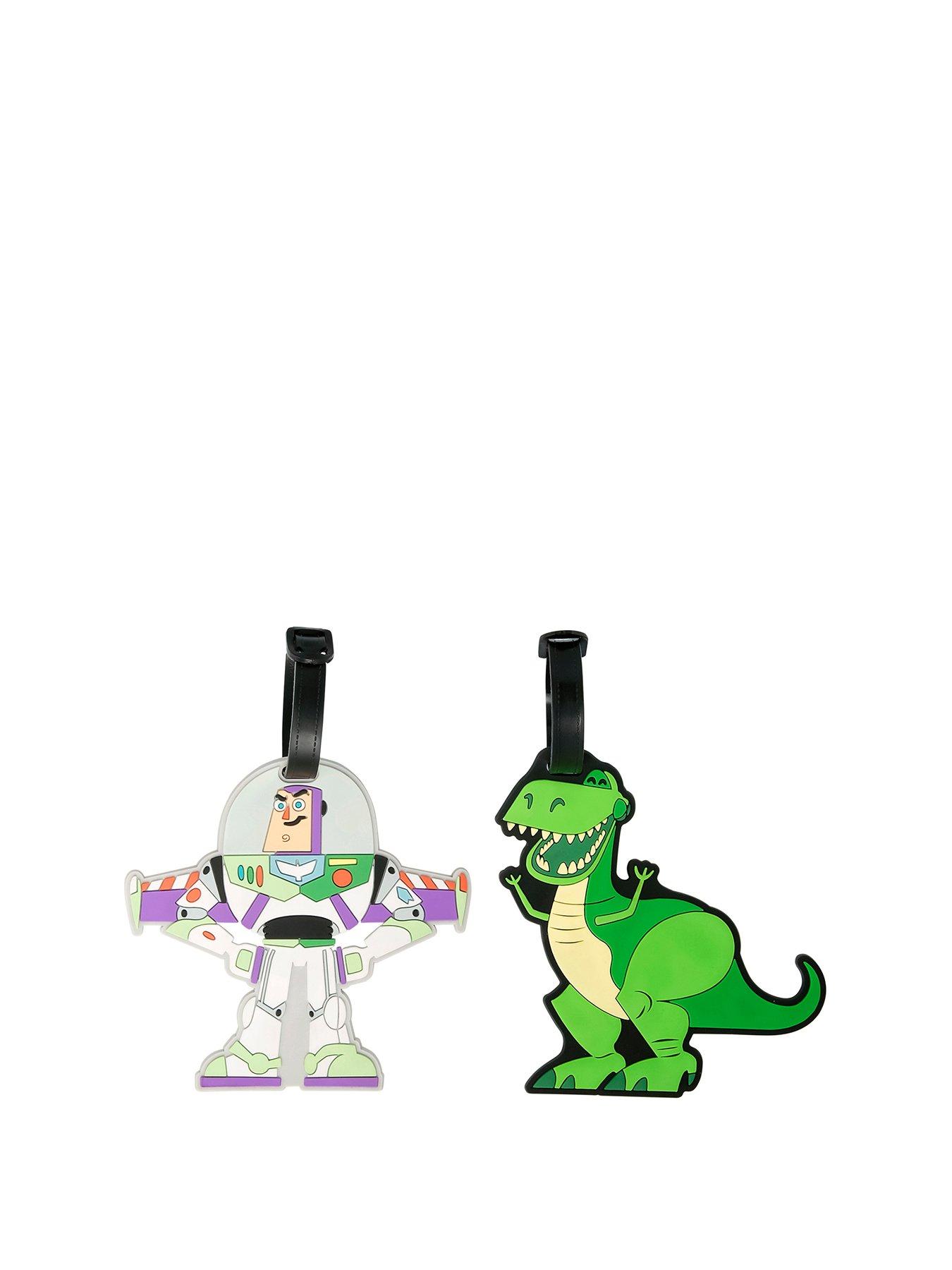 Disney Toy Story Buzz Rex Green white purple 2 piece Luggage Tags VT700654LNX littlewoods
