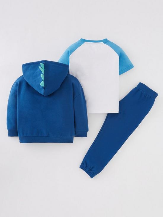 back image of peppa-pig-george-pig-3-piece-hoody-t-shirt-and-jogger-set-blue