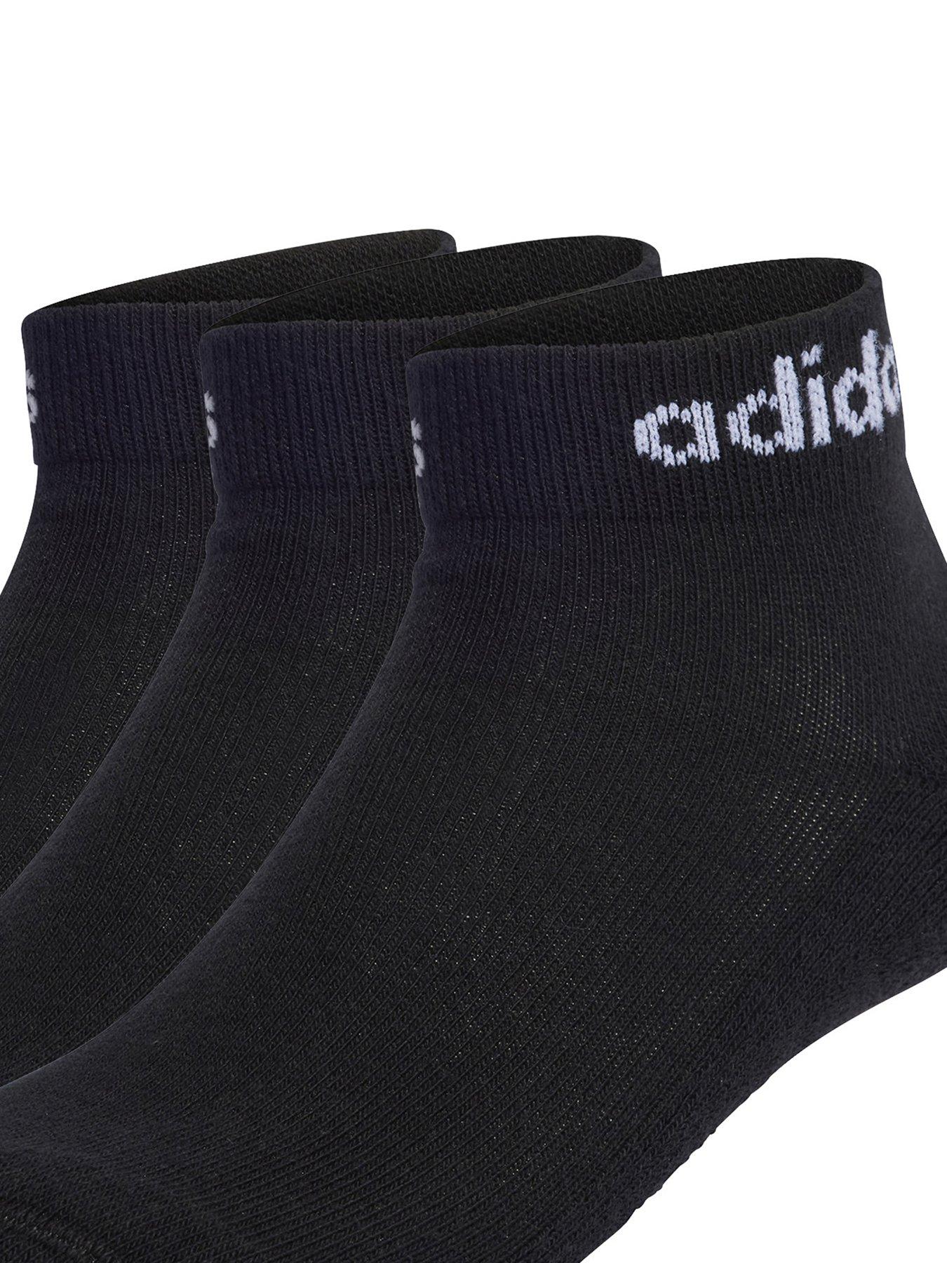 Image 2 of 2 of adidas Sportswear Unisex 3 Pack Cushioned Linear Ankle Socks - Black