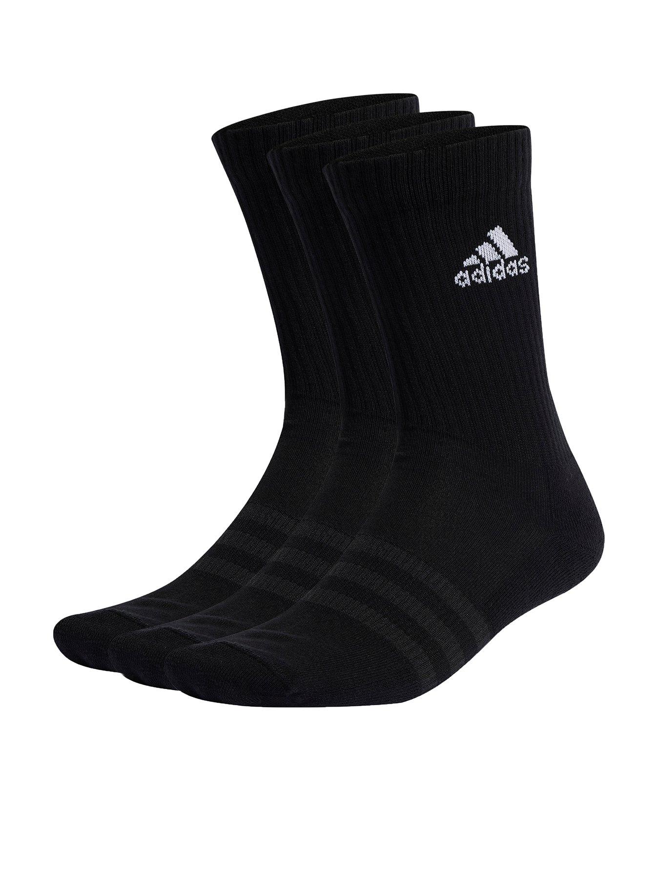 adidas Sportswear Unisex 3 Pack Cushioned Crew Socks - Black