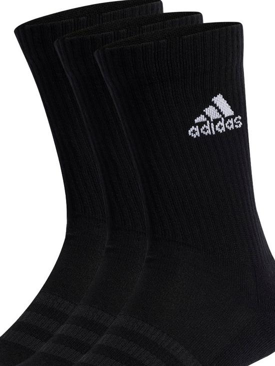 back image of adidas-unisex-cushioned-crew-socks-3-pack-black