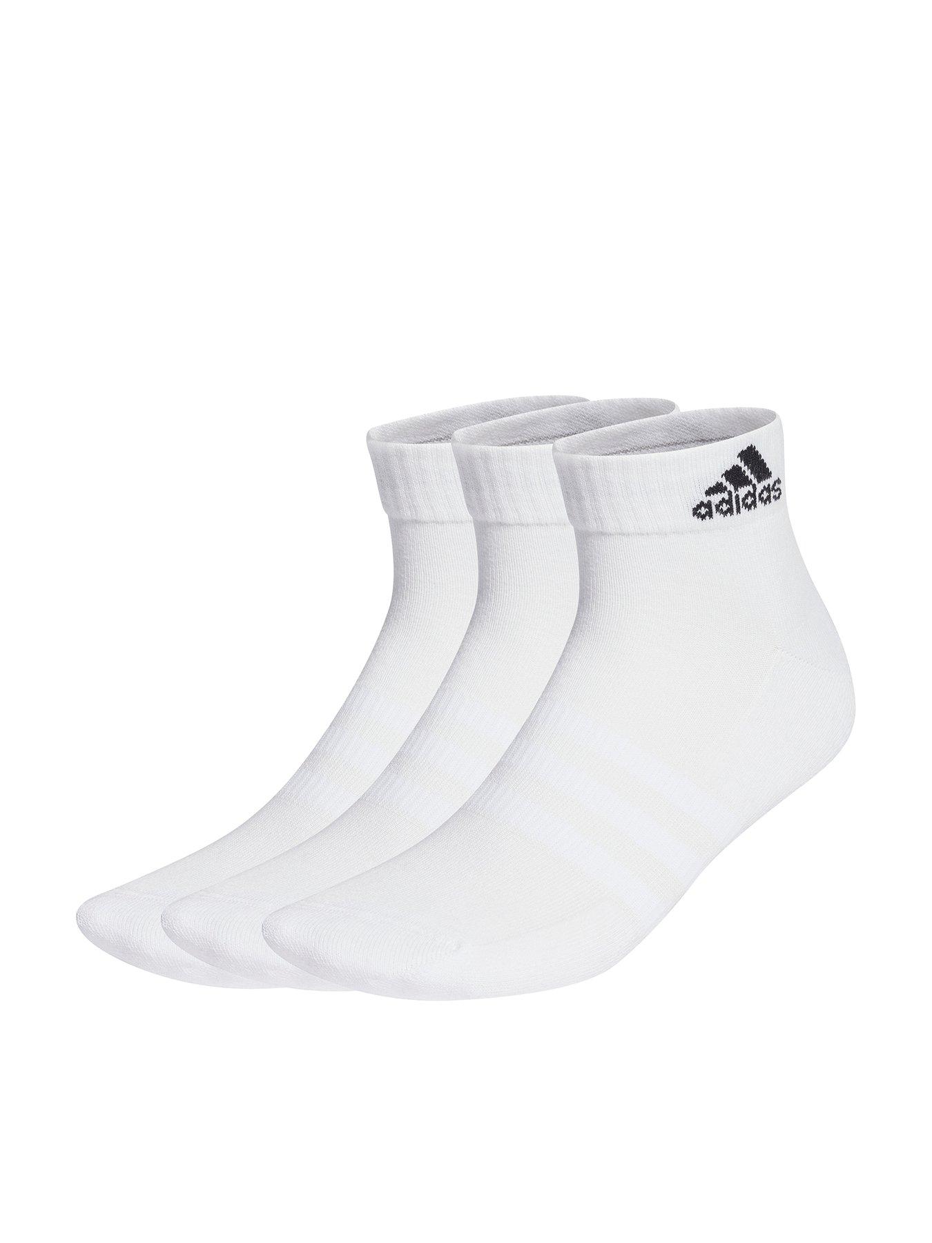 adidas Sportswear Unisex 3 Pack Cushioned Ankle Socks - White