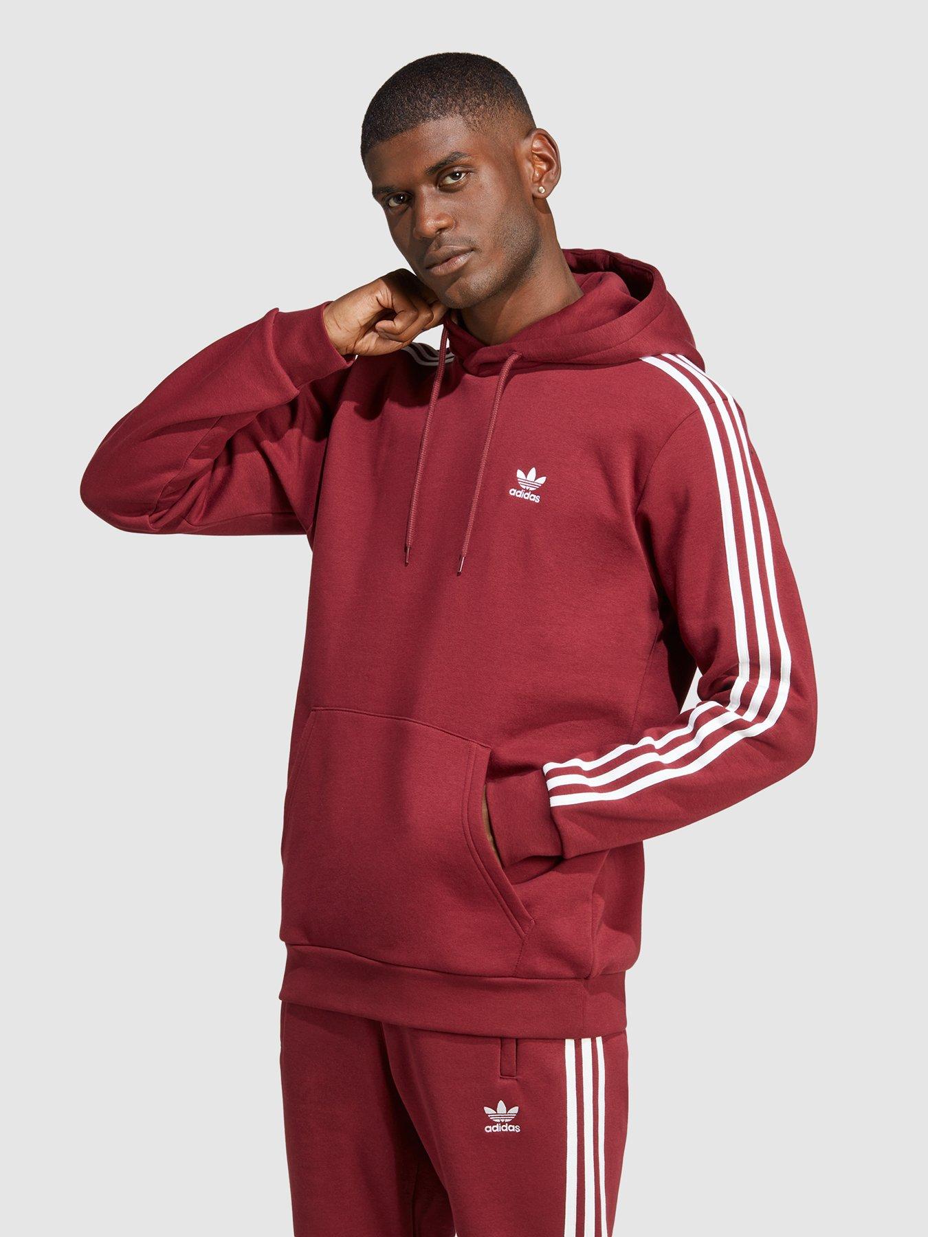 Adidas hoodie best sale red mens