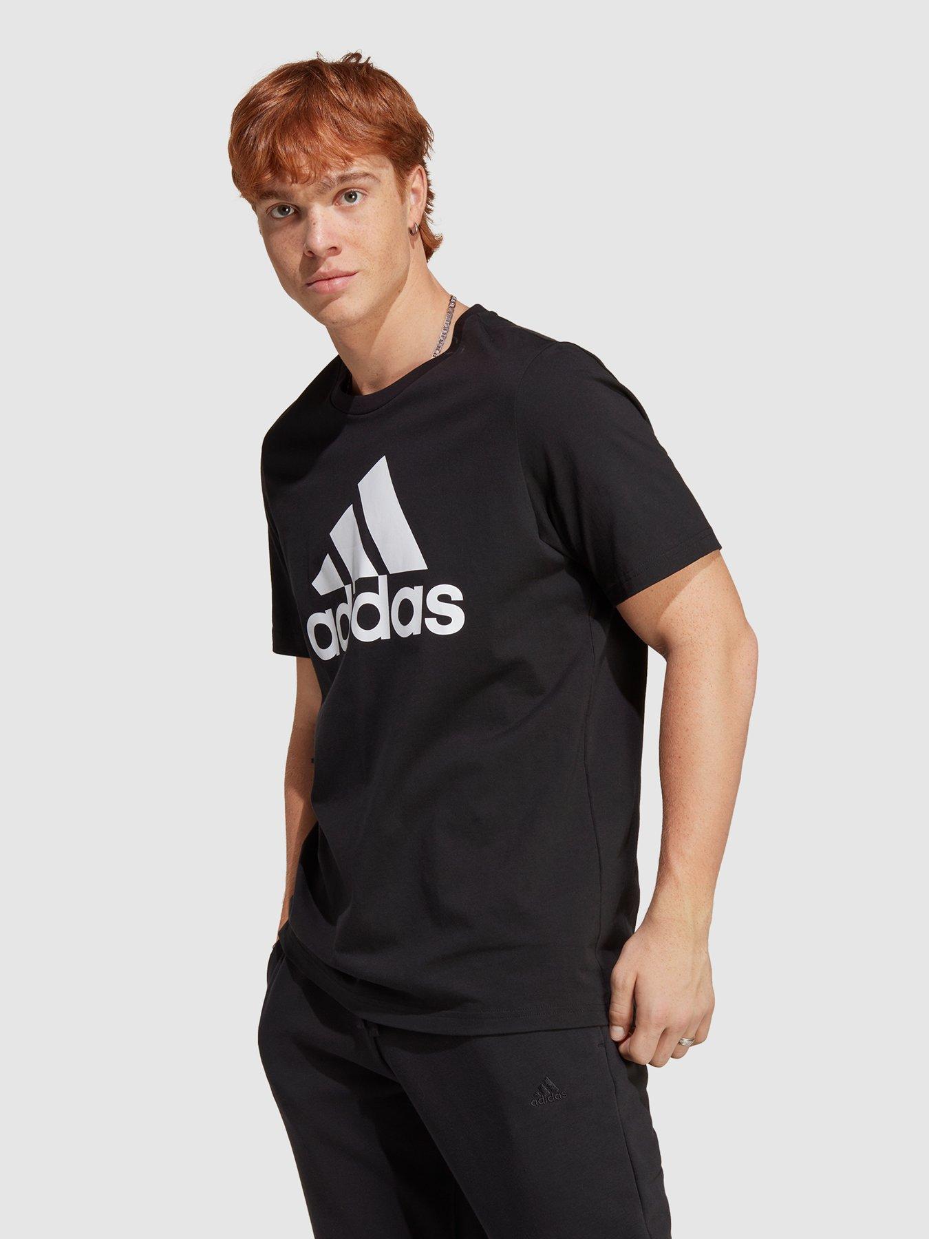 undefined Mens Essentials Large Logo Short Sleeve T-Shirt - Black/White
