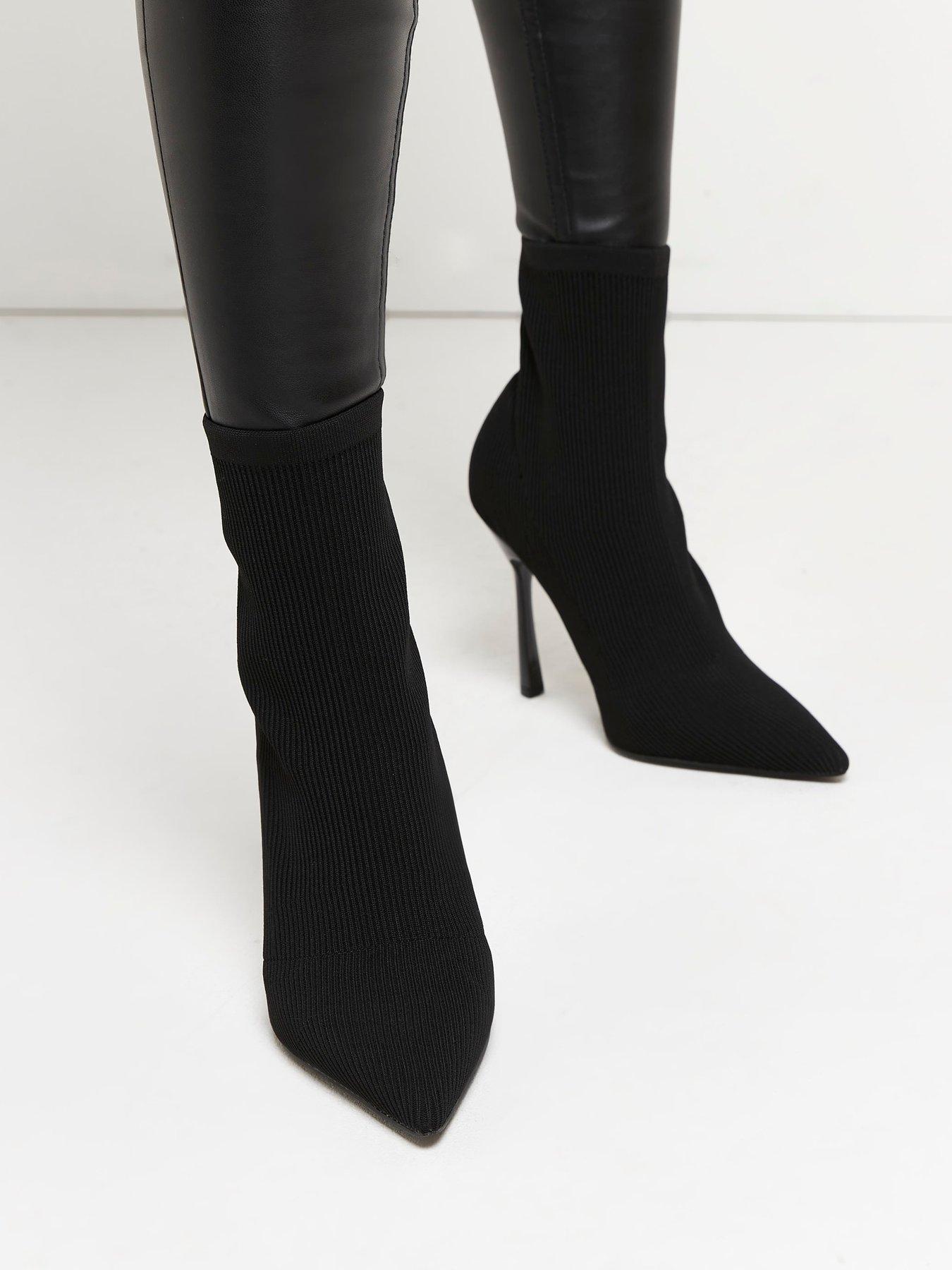 Black sock clearance boots wide fit