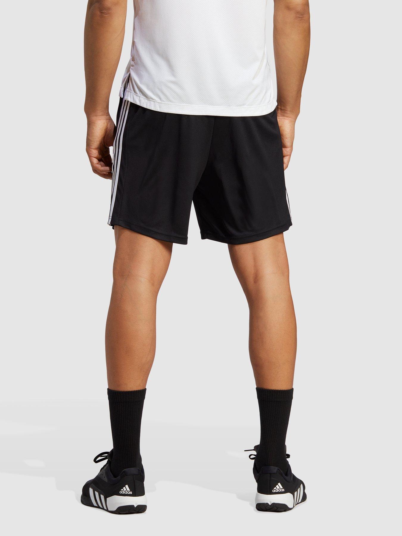 Image 2 of 4 of adidas Performance Train Essentials Piqu&eacute; 3-Stripes Training Shorts - Black/White