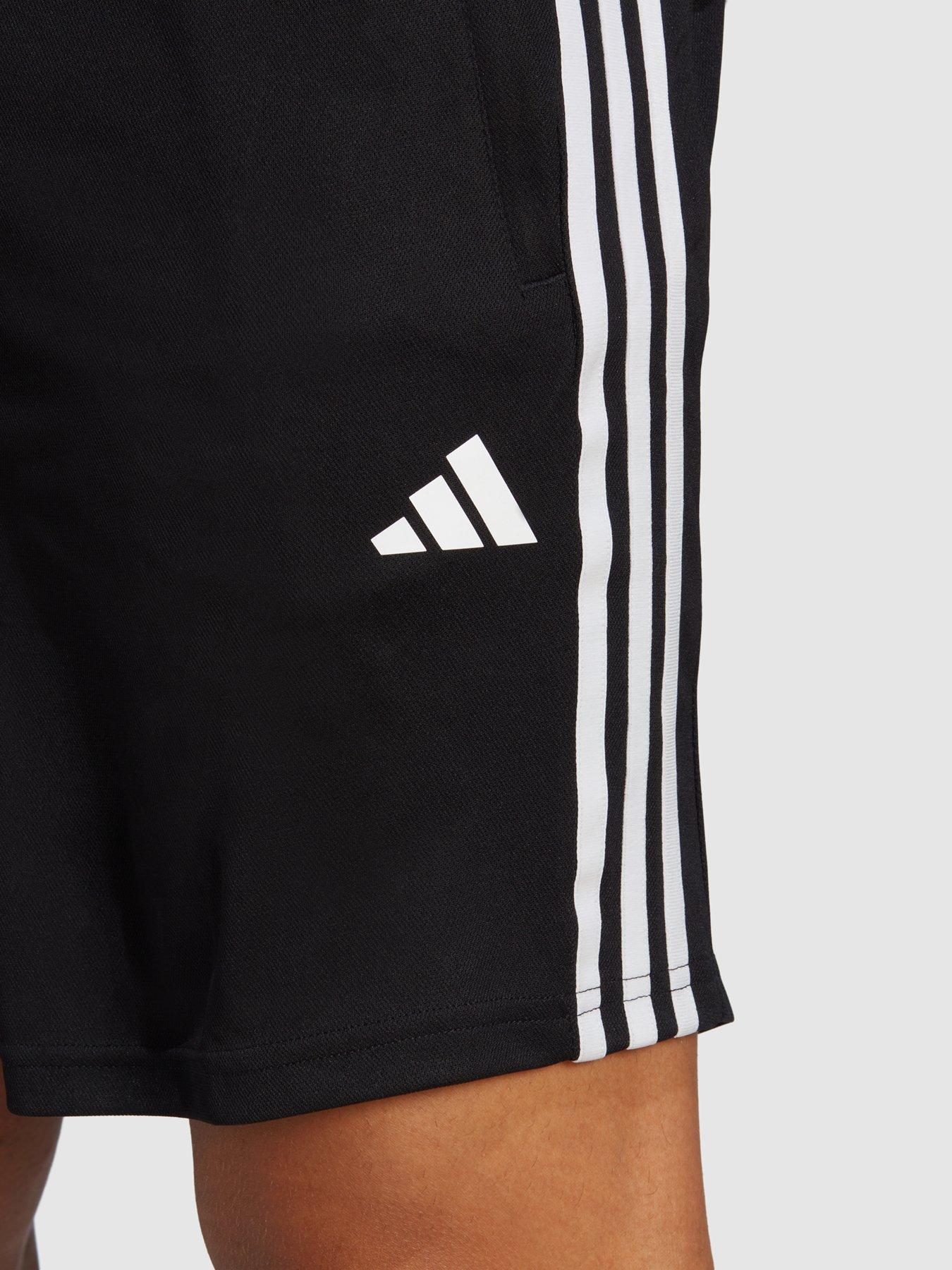 Image 4 of 4 of adidas Performance Train Essentials Piqu&eacute; 3-Stripes Training Shorts - Black/White