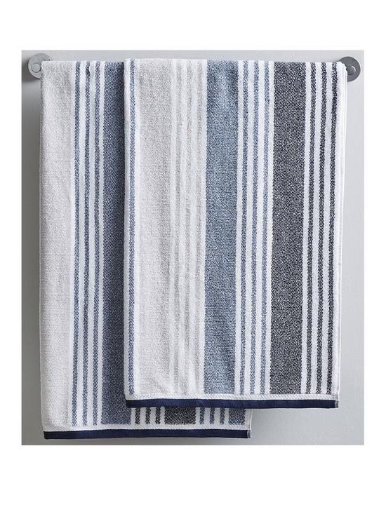 front image of catherine-lansfield-kelso-stripe-bath-sheet-pair
