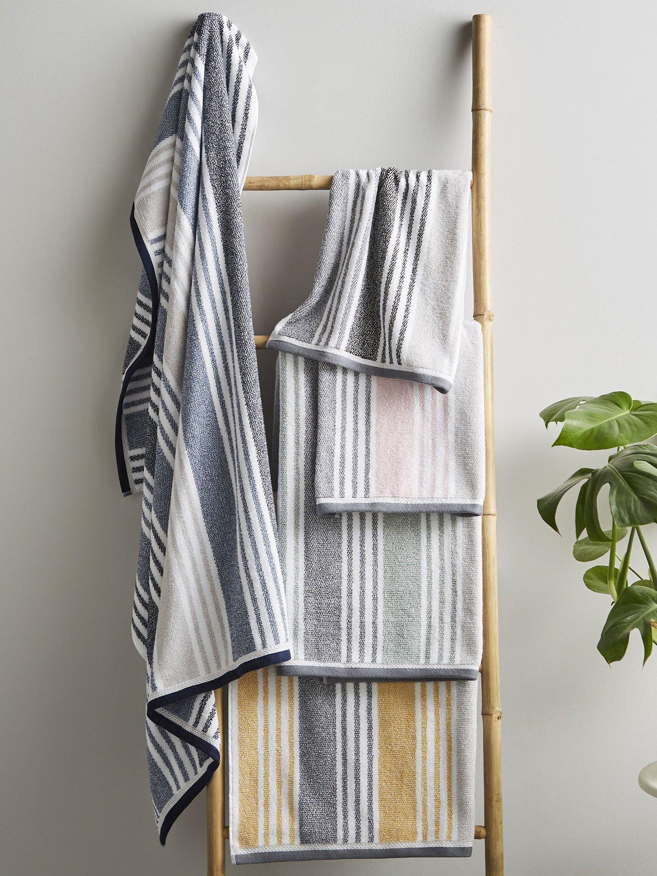 image of catherine-lansfield-kelso-stripe-bath-sheet-pair