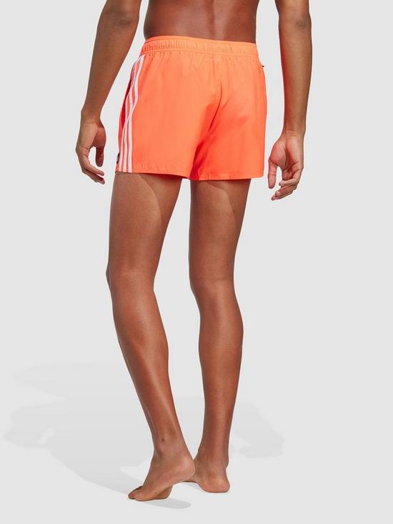 stillFront image of adidas-sportswear-3-stripes-clx-swim-shorts-red