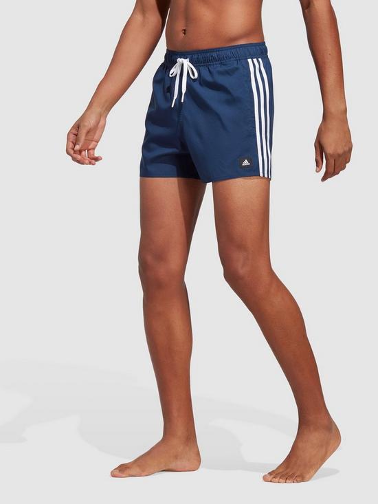 front image of adidas-sportswear-3-stripes-clx-swim-shorts-navy