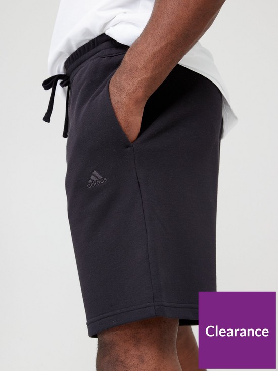 front image of adidas-sportswear-all-szn-french-terry-shorts-black