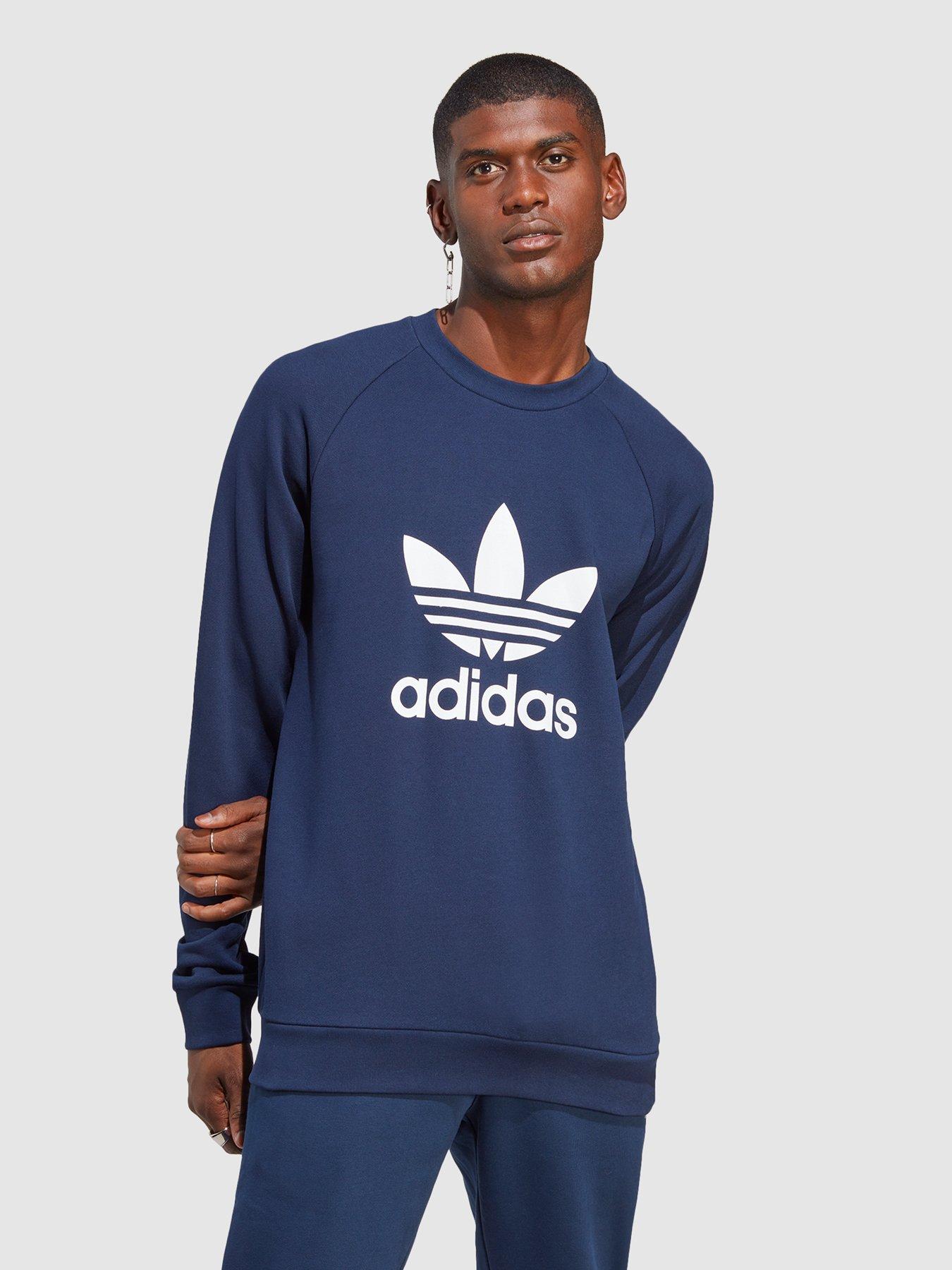 adidas navy crew neck sweatshirt