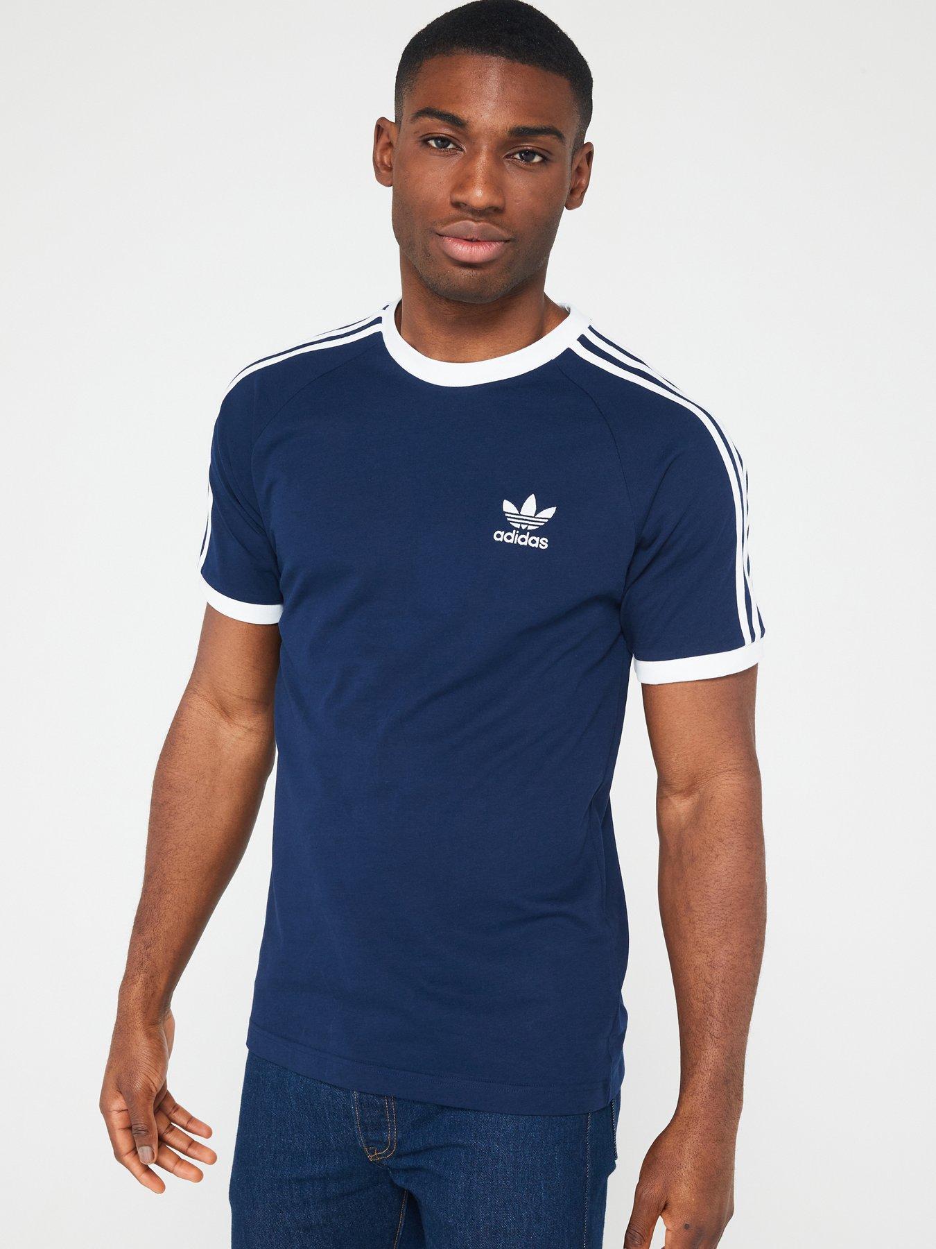 adidas Originals Men's 3-Stripes T-Shirt - Navy | littlewoods.com