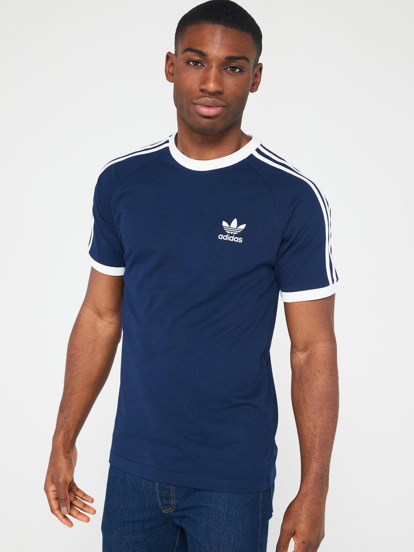 adidas Originals Men's 3-Stripes T-Shirt Navy Littlewoods