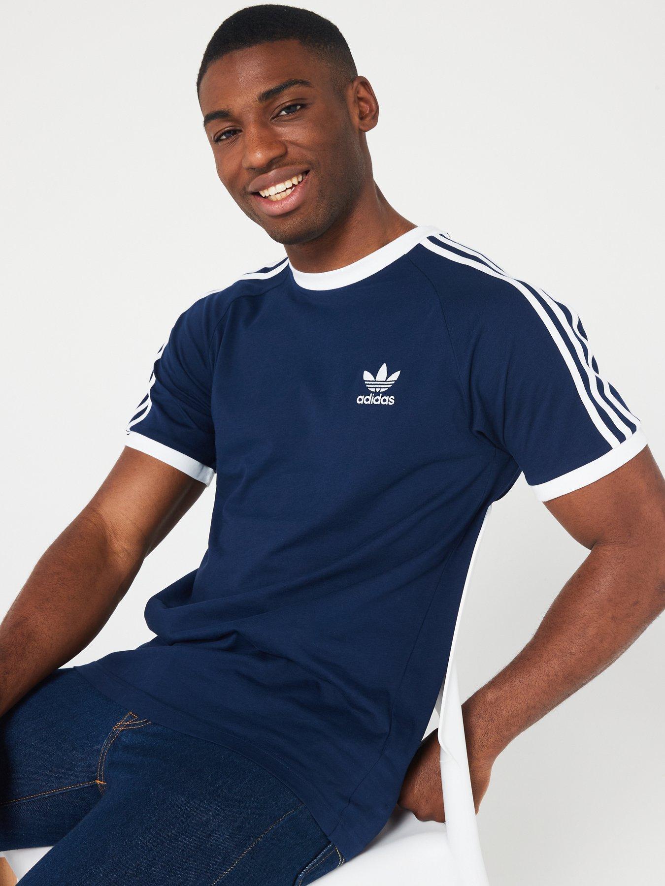 adidas Originals Men's 3-Stripes T-Shirt Navy Littlewoods