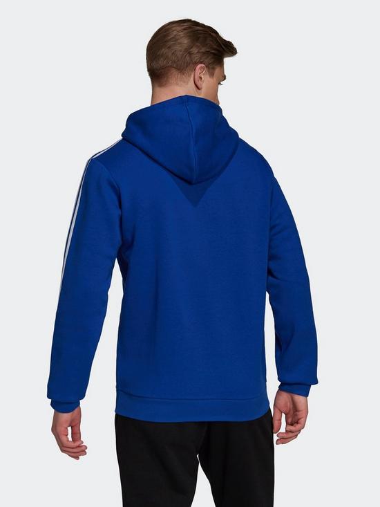 stillFront image of adidas-sportswear-essentials-fleece-3-stripes-logo-hoodie-royal-blue