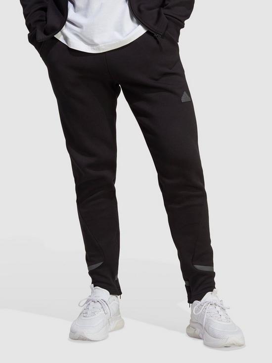 front image of adidas-sportswear-designed-for-gameday-tracksuit-bottoms-black
