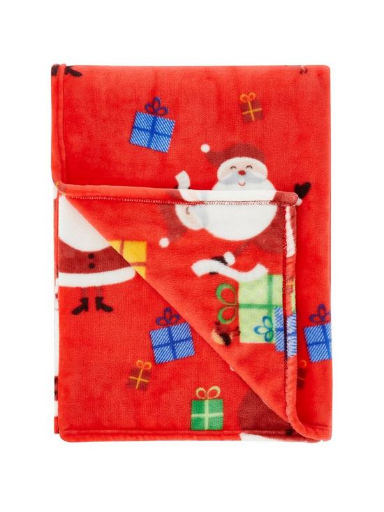 front image of catherine-lansfield-santas-christmas-presents-throw-red