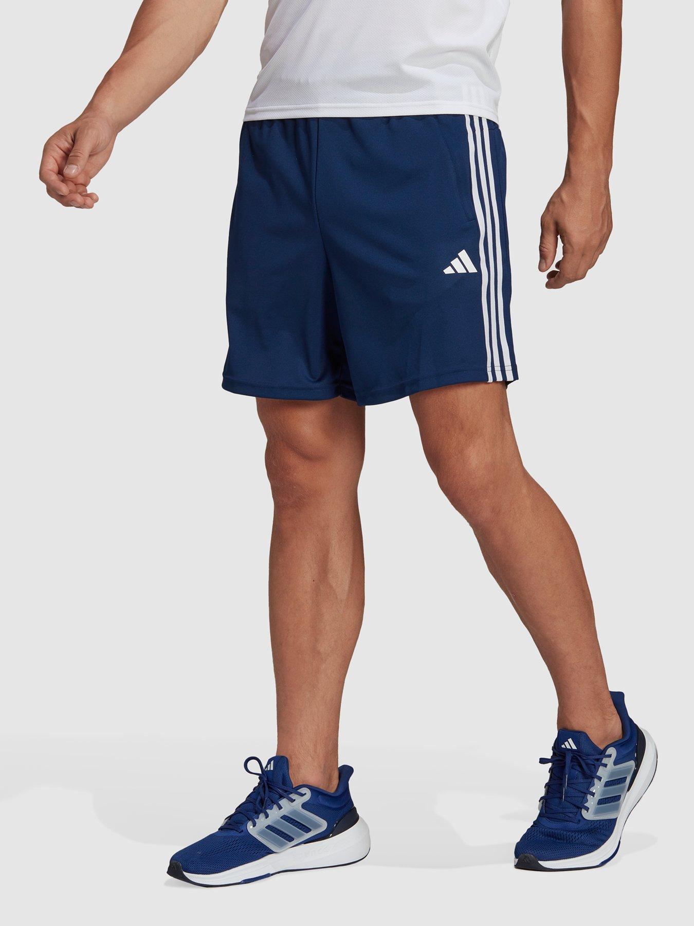 undefined Performance Train Essentials Piqué 3-Stripes Training Shorts - Navy