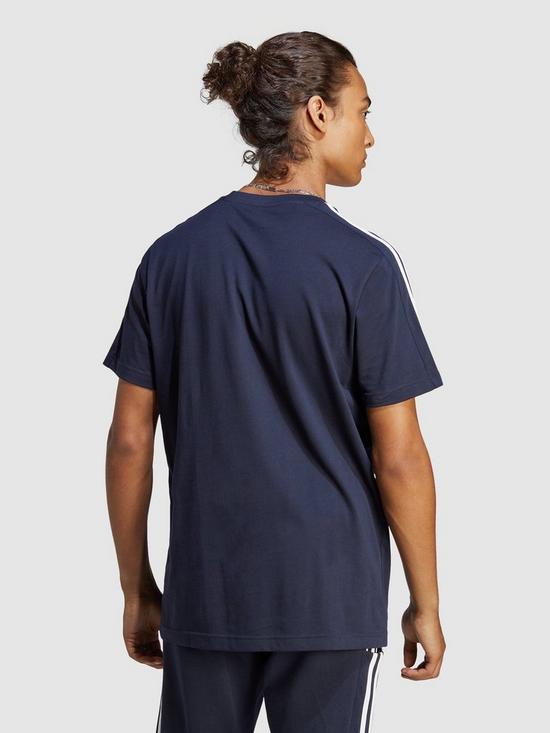 stillFront image of adidas-sportswear-mens-essentials-3-stripe-short-sleeve-t-shirt-navy