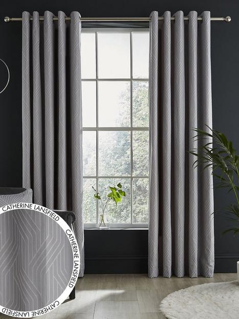 catherine-lansfield-simplicity-lines-eyelet-curtains