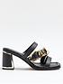  image of river-island-wide-fit-oversized-chain-sandal-black