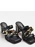  image of river-island-wide-fit-oversized-chain-sandal-black