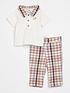  image of river-island-baby-baby-boys-check-polo-and-trouser-set-cream