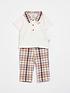  image of river-island-baby-baby-boys-check-polo-and-trouser-set-cream