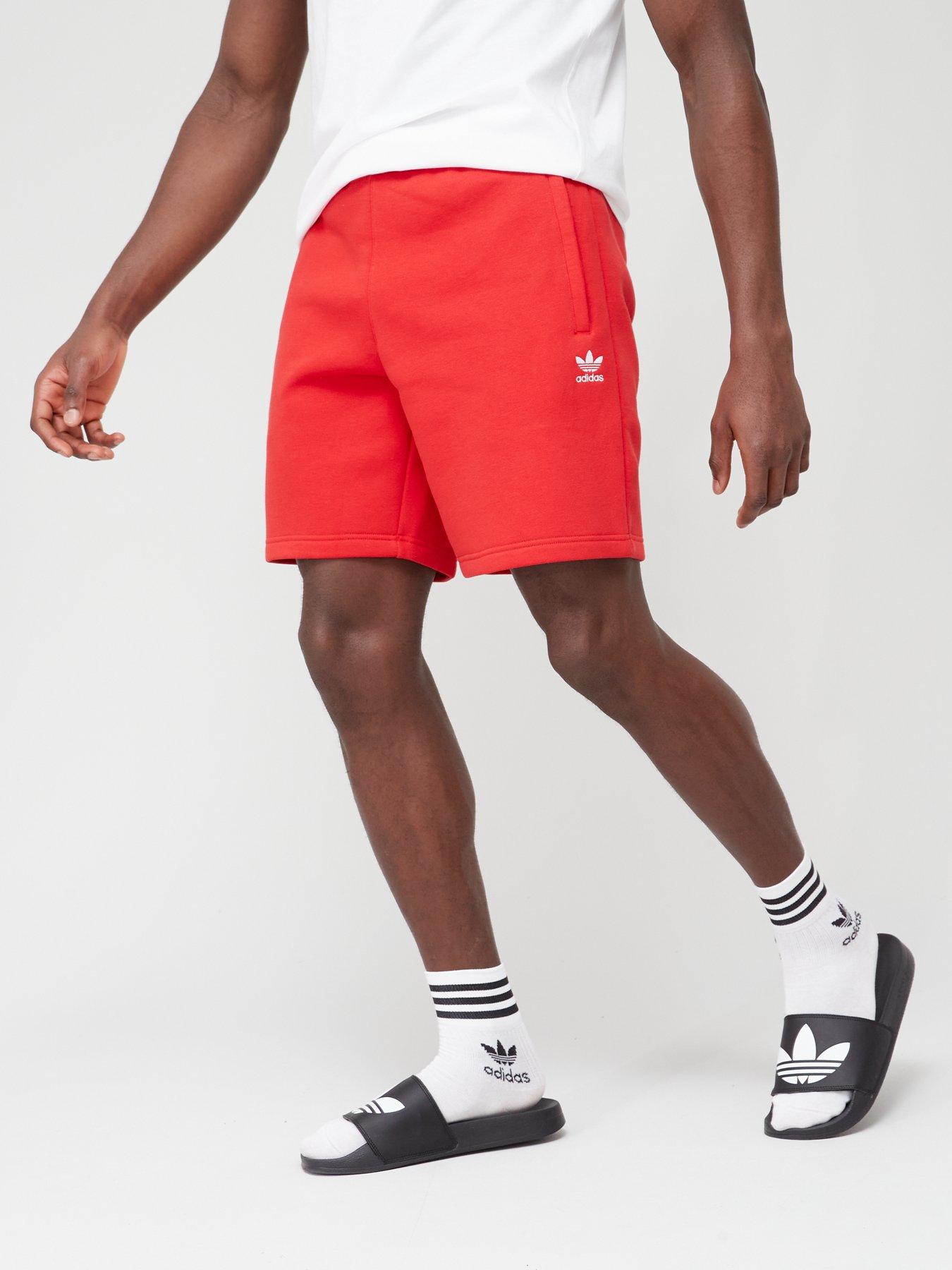 adidas Originals Trefoil Essentials Shorts - Red | littlewoods.com