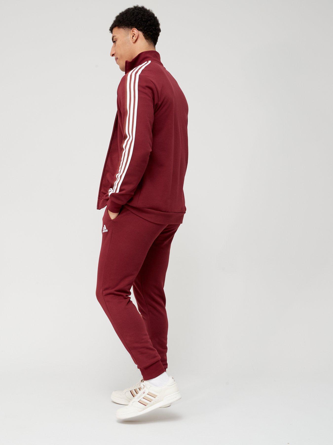 Burgundy mens hot sale adidas tracksuit