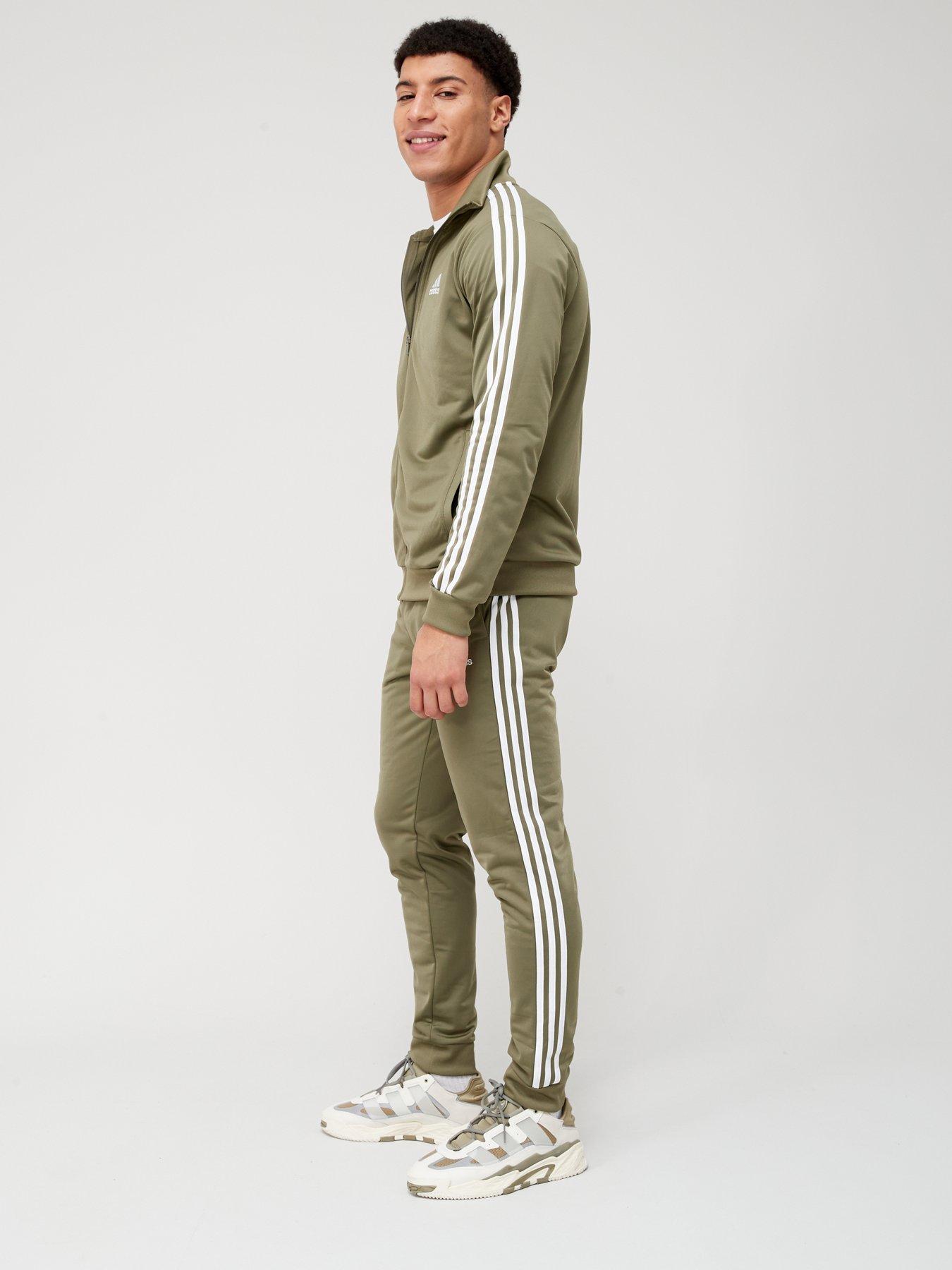 adidas Basic 3-Stripes Tricot Tracksuit - Green