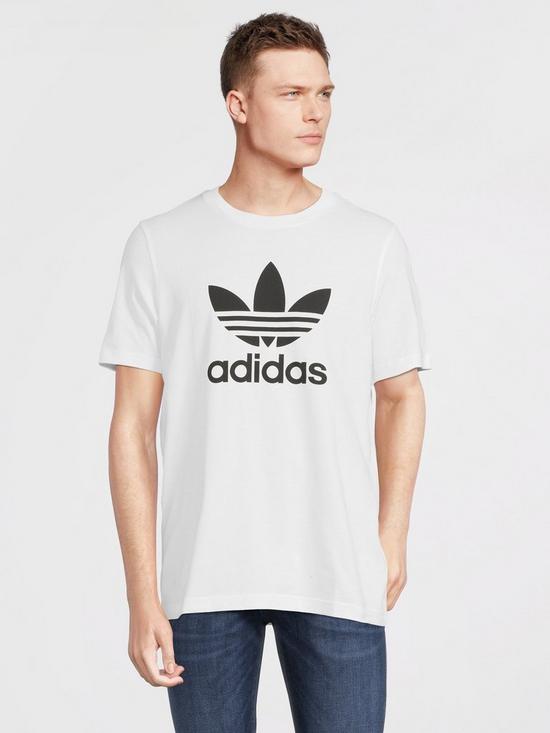 front image of adidas-originals-adicolor-classics-trefoil-t-shirt-white