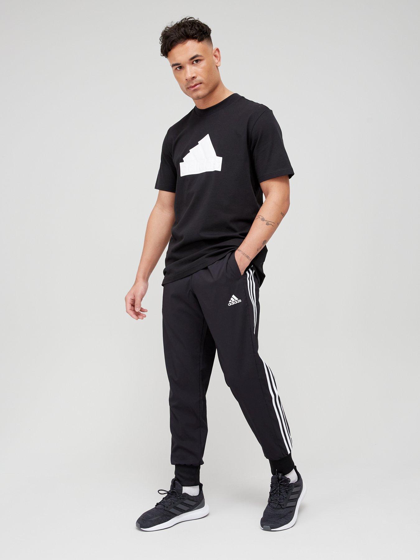 Adidas originals cuffed sweatpants cheap with 3 stripe logo