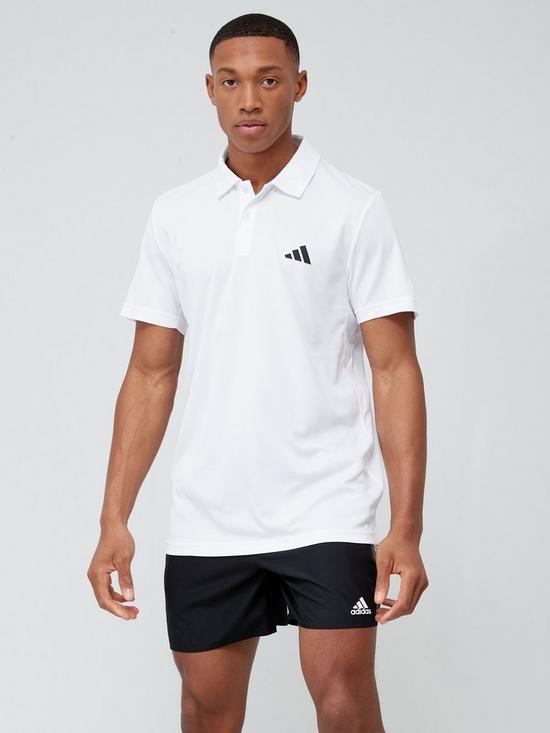 front image of adidas-performance-train-essentials-training-polo-shirt-white