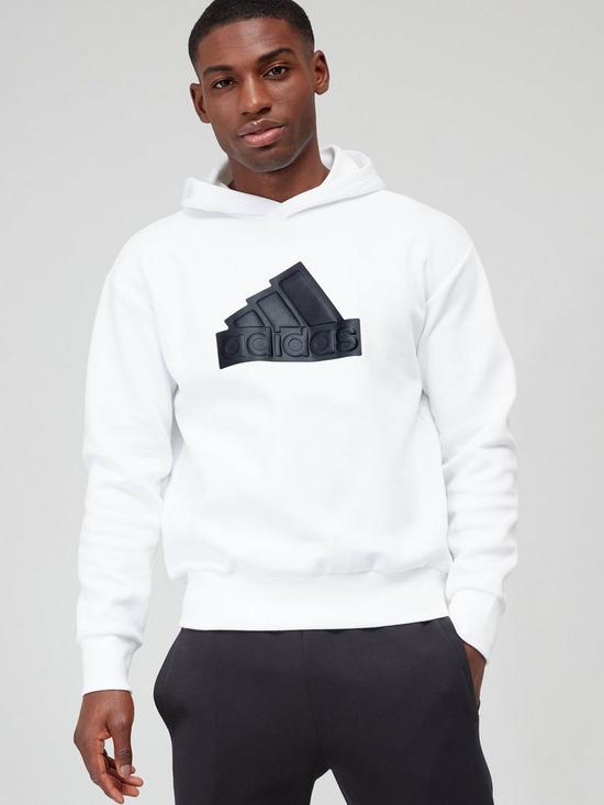 front image of adidas-sportswear-future-icons-badge-of-sport-hoodie-white